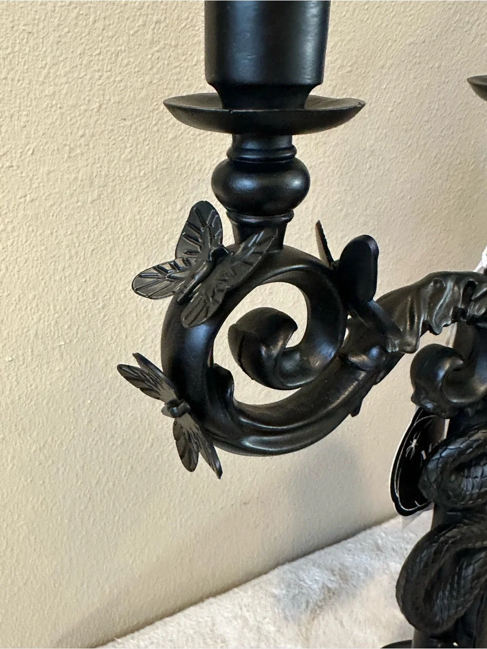 Set Of 2 Martha Stewart Halloween Candelabra Candle Holders Black Resin 16” NWT